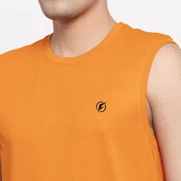 Friskers Pack Of 2 Round Neck Sleeveless Slim Fit Cotton T-Shirts image 5