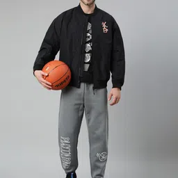 Xtep Graphic Printed Mock Collar Bomber Jacket image 4