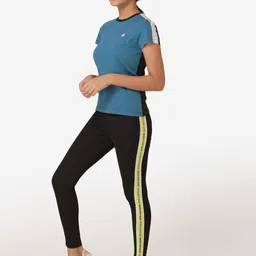 Mode by Red Tape Girls Blue & Black Colorblocked Tshirt image 2