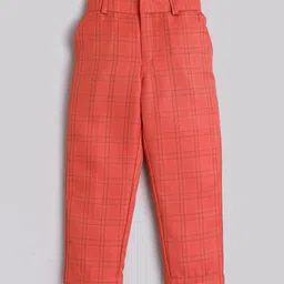 Jeetethnics Infant Boys Coral-Coloured & White Checked Single-Breasted 5-Piece Suits image 2