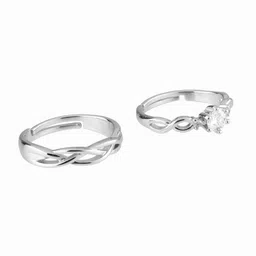 Peora Silver-Plated Couple Ring Set image 5
