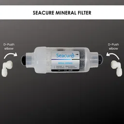 seacure 4" Mineral Filter and 2 Piece D-Push Fit Elbow for RO Water Purifiers Solid Filter Cartridge image 4