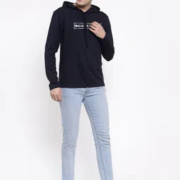 Friskers Men Navy Blue Typography Printed T-shirt image 3