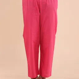 Sangria Girls Floral Printed Pure Cotton Kurta With Trouser image 4