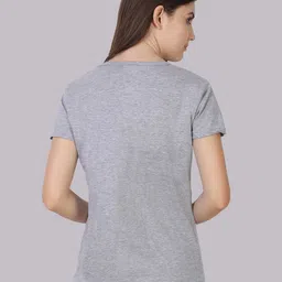 Fleximaa Women Grey Melange Running T-shirt image 2