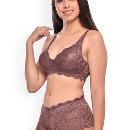 PIBU Pack Of 2 Self-Design Net Bra & Boy Shorts image 4