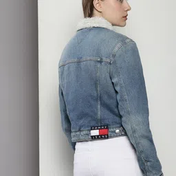 Tommy Hilfiger Spread Collar Crop Denim Jacket image 5