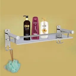 Multi use Rack Bathroom Shelf/Kitchen Shelf/Bathroom Accessories Silver Towel Holder-image-32