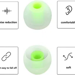 BUMTECH 10 pcs green white Earbuds for Earphones Medium Size (10 Pcs (5 Pair) In The Ear Headphone Cushion image 2