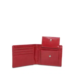SAMTROH Men Red Geometric Textured PU Two Fold Wallet image 3