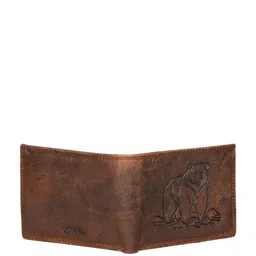 Sassora Men Animal Printed Embellished Leather Two Fold Wallet image 3