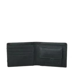 Keviv Men Black & Green Striped Leather Two Fold Wallet image 5