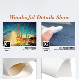 SAF Gold Toned & Orange Abstract Flower Painted Canvas Wall Art image 5