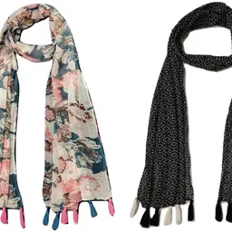 mss fashion Printed, Floral Print Chiffon Women Multicolor Stole, Scarf, Fancy Scarf-picture-24