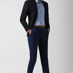 peter england Men Solid Single Breasted Formal Blazer image 5