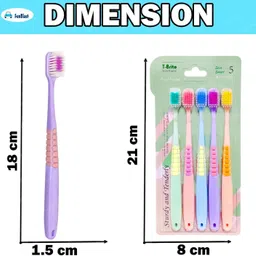 funblast Tooth Brush Set - Pack of 5 for Kids & Adults, Extra Soft Bristles for Sensitive Ultra Soft Toothbrush image 3