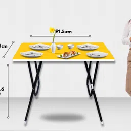 euroqon Fold Space Saver Foldable Engineered Wood Study Table image 3