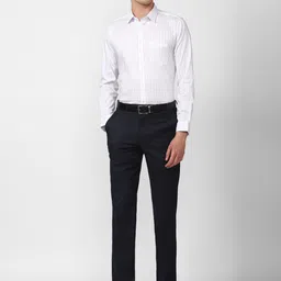 Van Heusen Men White Slim Fit Striped Formal Shirt image 5