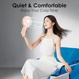 GADGETSWAY Portable Hand Fan | USB Rechargeable Fan | Adjustable 3 Speeds | Pocket Fan | Ideal for Outdoor, Office, Travel, Home USB Fan, Rechargeable Fan image 5