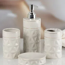 Kookee Grey 4 Pieces Ceramic Bath Accessories Set image 4