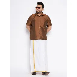 VASTRAMAY  Premium Spread Collar Regular Fit Silk Casual Shirt image 5