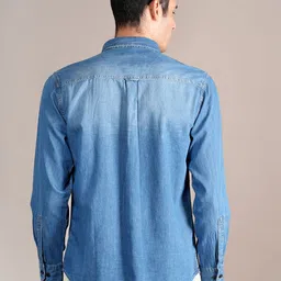 Cantabil Men Spread Collar Solid Cotton Casual Shirt image 3