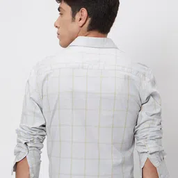 Mufti Slim Fit Windowpane Checked Cotton Casual Shirt image 5