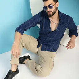 Indian Needle Classic Tartan Checked Casual Pure Cotton Shirt image 5