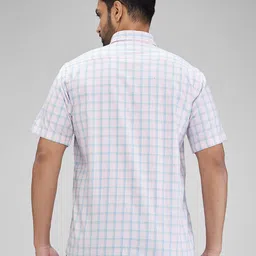 ColorPlus Men Tailored Fit Tartan Checks Opaque Checked Casual Shirt image 5