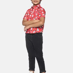 Sethukrishna Boys Conversational Printed Cotton Casual Shirt image 5