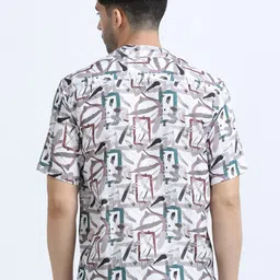 Dogi Verg Men Abstract Printed Cuban Collar Relaxed Casual Shirt image 5
