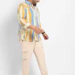 Instafab Plus Men Plus Size Spread Collar Classic Abstract Printed Casual Shirt image 5