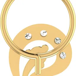 avsar Shreeja 14kt Cubic Zirconia Yellow Gold Nose Wire image 3