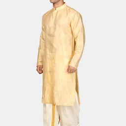 Sethukrishna Mandarin Collar Zari Straight Kurta with Dhoti Pants image 5