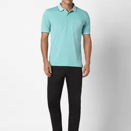Peter England Blue Polo Collar T-shirt image 5