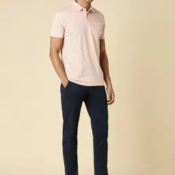 Allen Solly Striped Cotton Polo Collar Pockets Casual T-shirt image 2