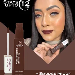 PERPAA Power Stay Non Transfer Lipstick-16 & Set of 3 Premium Black Bindis - Size 02,05,04 image 3