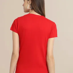 Fabflee Pack Of 3 Women Typography Printed Cotton T-shirts image 3