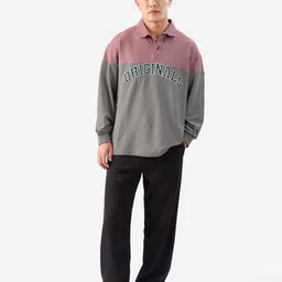 The Souled Store Men Polo Collar Pure Cotton Oversized T-shirt image 5