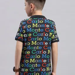 Monte Carlo Boys Typography Printed Polo Collar Cotton T-shirt image 3