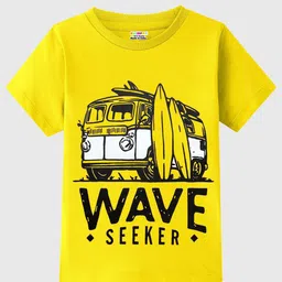 KUCHIPOO Boys Set Of 5 Typography Printed Round Neck T-shirt image 4