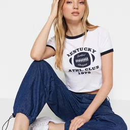 Trendyol Typography Printed Pure Cotton T-shirt image 4