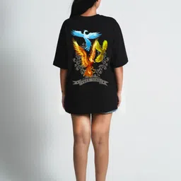 Bloopers Store Women Printed Drop-Shoulder Sleeves Applique T-shirt image 2