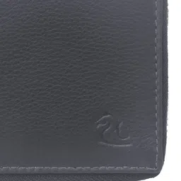 Kara Unisex Black Leather Zip Around Wallet image 3