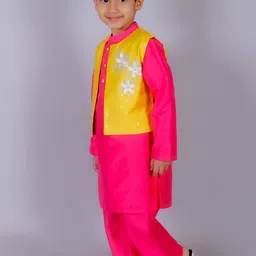 LIL DRAMA Girls Regular Kurta with Sharara & With Dupatta image 3