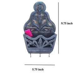 disoo fashions Grey Colour Sheesham Wood Key Holder in Distress Finish image 2