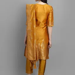 VredeVogel Women Yellow Ethnic Motifs Printed Kurta with Trousers & With Dupatta image 5