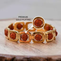 spyronix real treasure Rudraksha, Stainless Steel Gold-plated Bracelet image 3