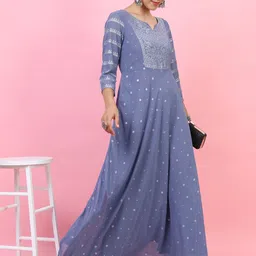 vishudh Women Cotton Blend Kurta Churidar Set image 4