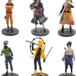 rvm toys Set of 6 Naruto Sasuke Itachi Minato Kakashi Anime Figures 18 cm Study Desk Toy image 2